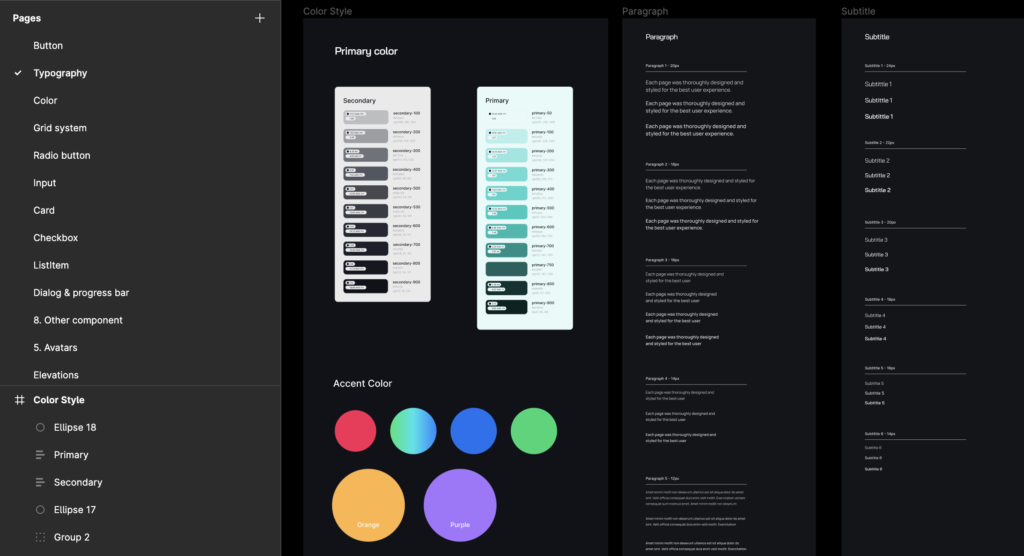 Final colour scheme and typography chosen from the moodboards