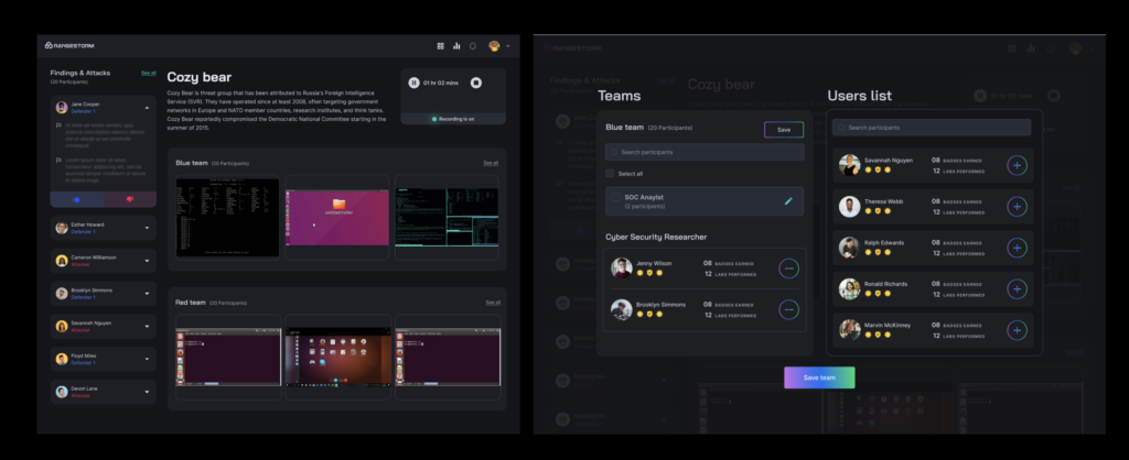 More cyber range screens built with the design system