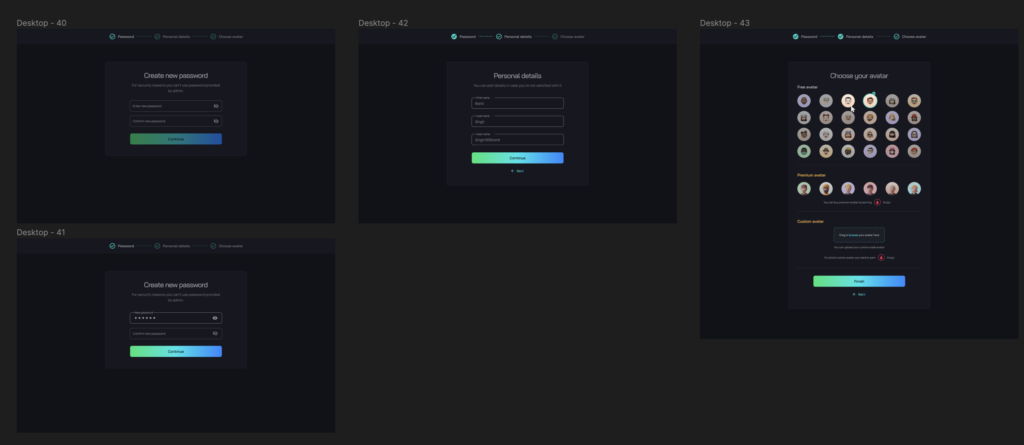 Cyber range screens built with the design system